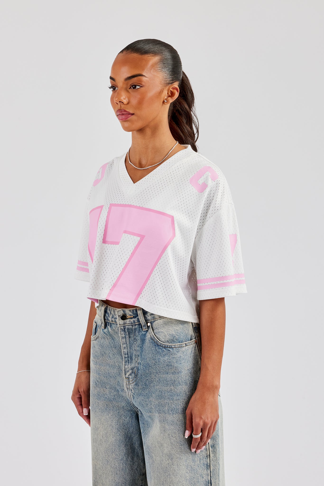 17 Mesh Cropped T-Shirt - White